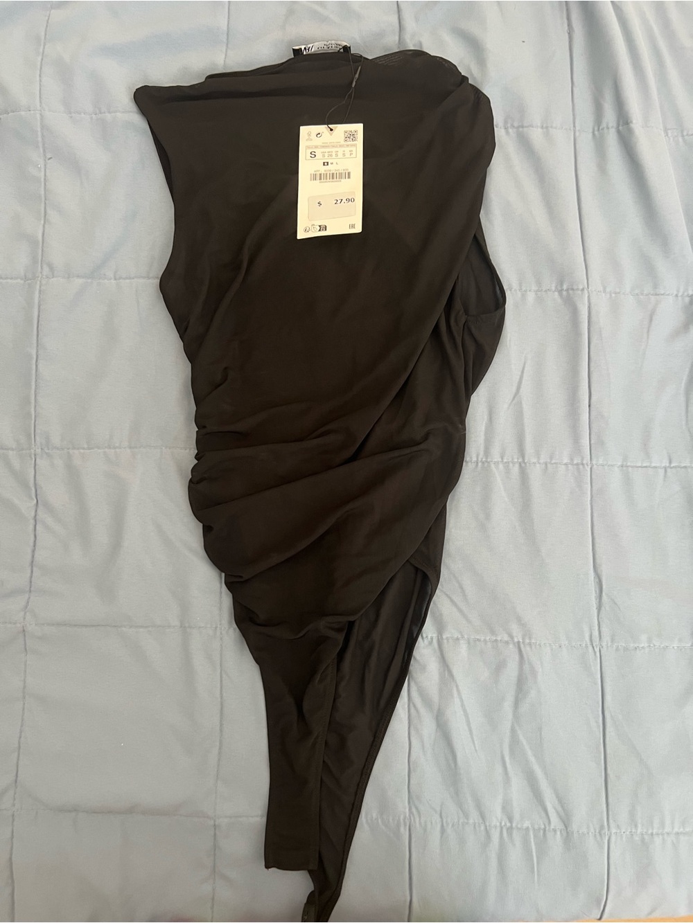 Zara Black bodysuit with see through fabric